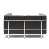 Black leather sofa chair double seat sofa home living room office furniture suitable business reception meeting room