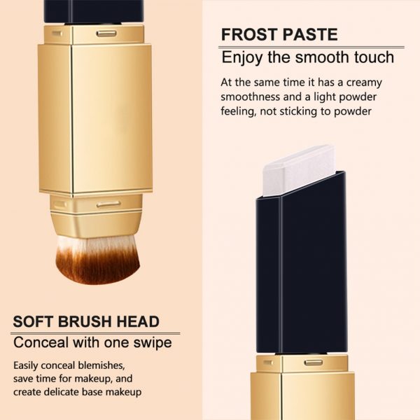 Double Head Foundation Concealer Stick Makeup Coverage Contour Face Cream Base Primer Moisturizer Suitable for General