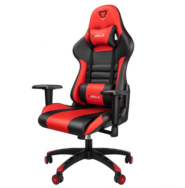 Furgle Gaming Office Chairs 180 Degree Reclining Computer Chair Comfortable Executive Computer Seating Racer Recliner PU Leather