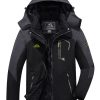 TACVASEN Winter Fleece Lined Jacket Men's Fleece Lining Coats Thermal Warm Jacket Hiking Walking Jacket Outdoor Windbreaker Male