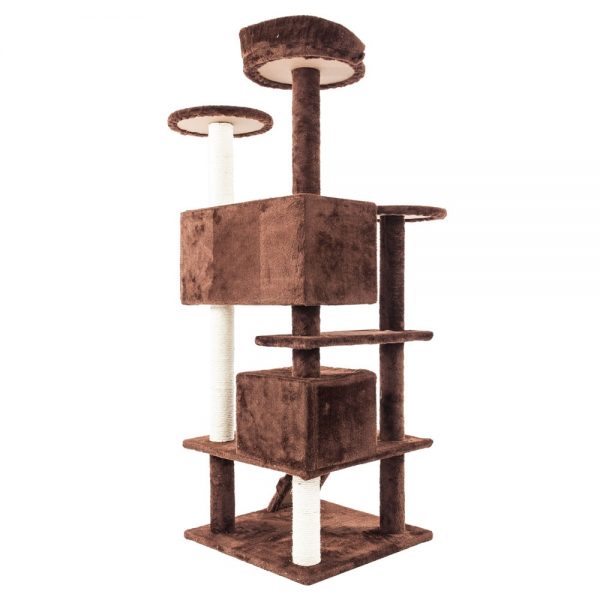 2021 Hot sales 52" Solid Cute Sisal Rope Plush Cat Climb Tree Cat Tower Brown