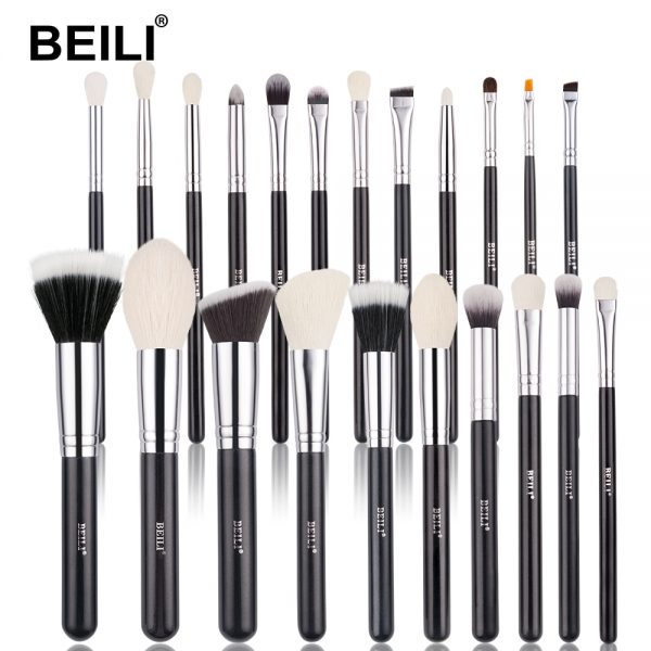 BEILI Black Makeup brushes set Professional Natural goat hair brushes Foundation Powder Contour Eyeshadow make up brushes