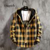 Winter 2021 New Original Plaid Japanese Casual Plaid Hooded with Fleece and Thickened Warm Shirt