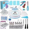 220 Pcs/Set DIY Cake Decorating Baking Stainless Steel Cream Nozzle Piping-nozzles Silicone Pastry Bag Kit Reusable for Kitchen