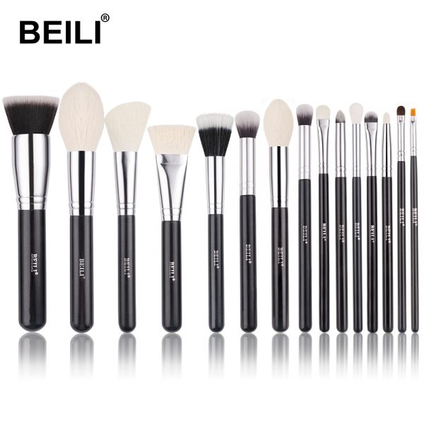 BEILI Black Makeup brushes set Professional Natural goat hair brushes Foundation Powder Contour Eyeshadow make up brushes