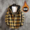 Winter 2021 New Original Plaid Japanese Casual Plaid Hooded with Fleece and Thickened Warm Shirt