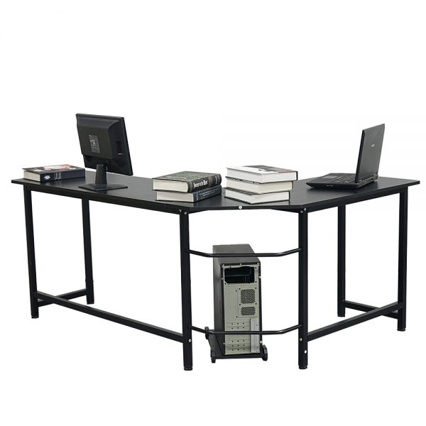 L-Shaped Desktop Computer Desk Study Table Office Table Easy to Assemble Can Be Used in home and office Black