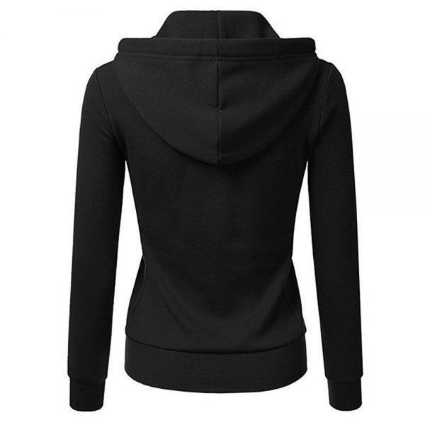 New Women Autumn Hoodies Long Sleeve Patchwork Sweatshirt Solid Color Hooded Zipper Casual Sport Coat