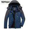 TACVASEN Winter Fleece Lined Jacket Men's Fleece Lining Coats Thermal Warm Jacket Hiking Walking Jacket Outdoor Windbreaker Male