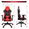 Furgle Gaming Office Chairs 180 Degree Reclining Computer Chair Comfortable Executive Computer Seating Racer Recliner PU Leather