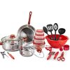 2020 Panelas De Ceramica Arrival Fda Top Fashion Cookware set Cooking Pots And Pans Set 35 Piece Kitchen Starter Combo Utensil