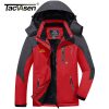 TACVASEN Winter Fleece Lined Jacket Men's Fleece Lining Coats Thermal Warm Jacket Hiking Walking Jacket Outdoor Windbreaker Male