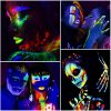 Neon Eyeshadow 24 Colors Palette Glow in the Dark Aurora Glow Eyeshadow Palette Stage Halloween Makeup Kit UV Glow Blacklight