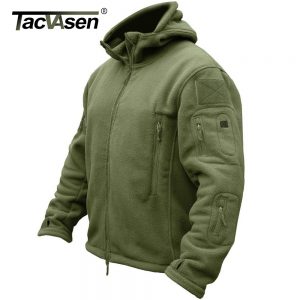 TACVASEN Winter Airsoft Military Jacket Men Fleece Tactical Jacket Thermal Hooded Jacket Coat Autumn Outerwear Mens Clothing 3XL