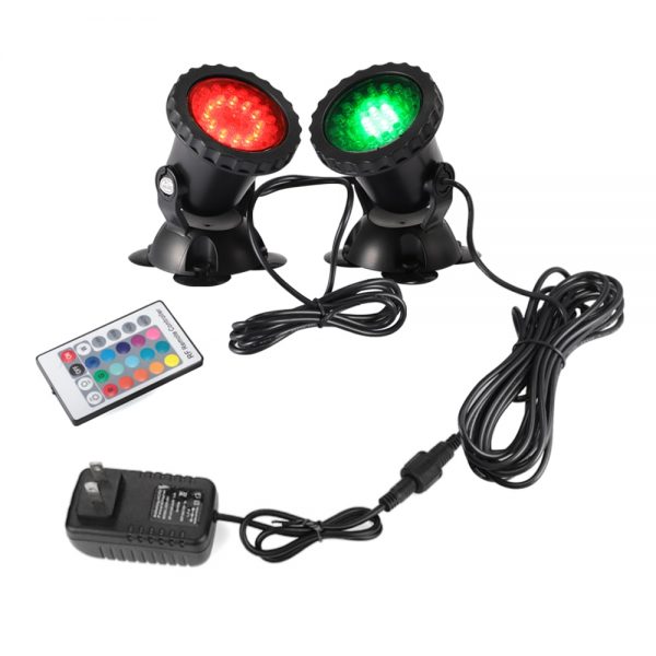 1 Set 2/4 Light Waterproof IP68 RGB 36 LED Underwater Spot Light for Swimming Pool Fountains Pond Water Garden Aquarium