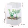 USB Self-cleaning Fish Tank Small Acrylic Goldfish Tank Desktop Transparent Bucket Fish Tank Ecological Bare Cylinder Decor Gift