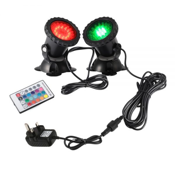 1 Set 2/4 Light Waterproof IP68 RGB 36 LED Underwater Spot Light for Swimming Pool Fountains Pond Water Garden Aquarium