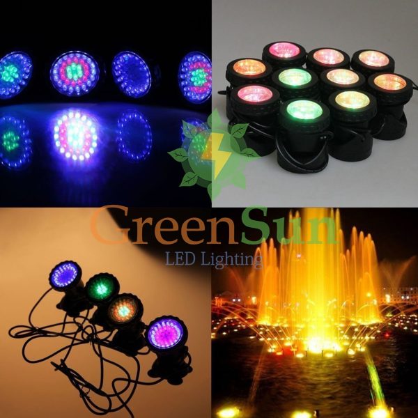 1 Set 2/4 Light Waterproof IP68 RGB 36 LED Underwater Spot Light for Swimming Pool Fountains Pond Water Garden Aquarium